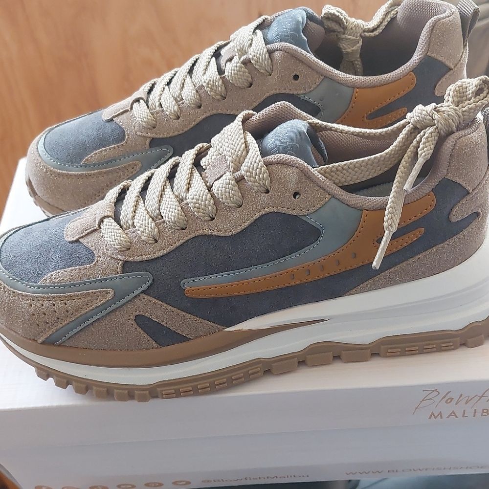 Blowfish Tan and Blue Sneakers for Everyday Comfort